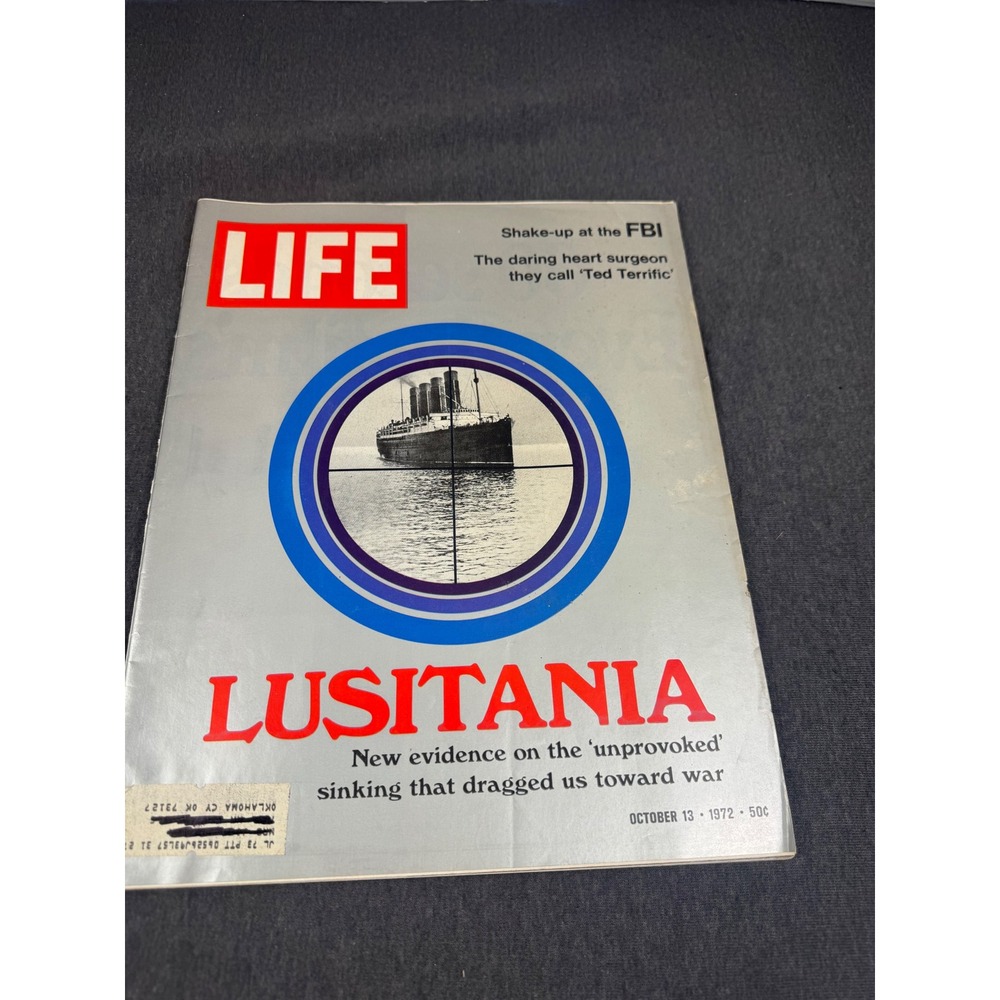Life Magazine‎ Lusitania Sinking October 13 1972 Vintage Collectible